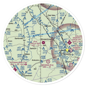Circle Bar Ranch Airport (46MS) VFR Sectional Sticker (30 mile)