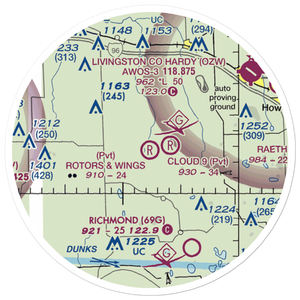 Rotors & Wings Airport (46MI) VFR Sectional Sticker (20 mile)