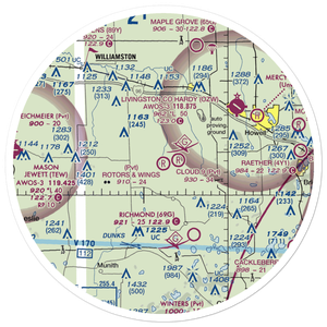Rotors & Wings Airport (46MI) VFR Sectional Sticker (30 mile)