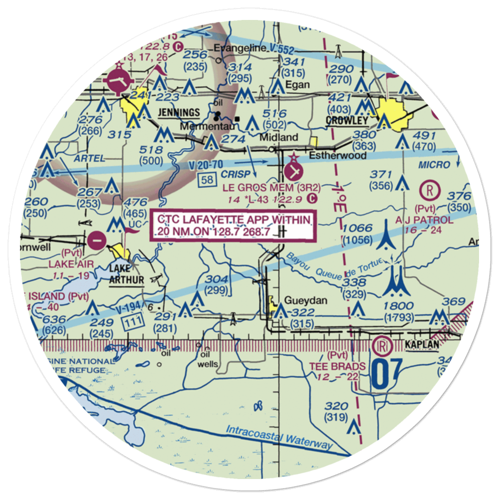Venissat Airstrip (46LS) VFR Sectional Sticker (30 mile) 