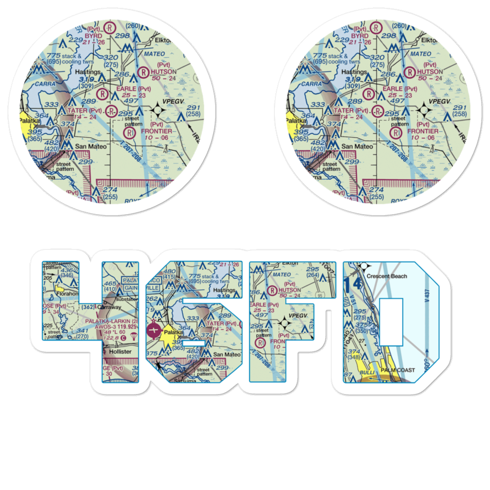 Tater Farms Strip (46FD) VFR Sectional Sticker Pack 