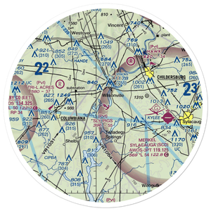 Sly Pig's Base Seaplane Base (46AL) VFR Sectional Sticker (30 mile)