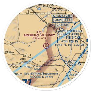 American Falconry Airport (45WY) VFR Sectional Sticker (20 mile)