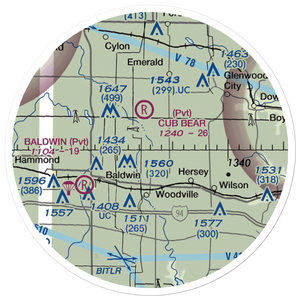 Windsong Farm Airport (45WI) VFR Sectional Sticker (20 mile)
