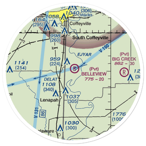 Belleview Landing Airport (45OK) VFR Sectional Sticker (20 mile)