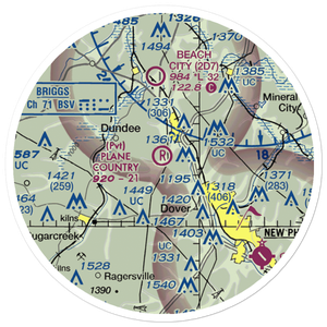 Plane Country Airport (45OI) VFR Sectional Sticker (20 mile)