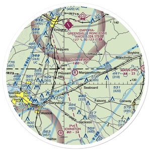 Glover Airport (45NC) VFR Sectional Sticker (30 mile)