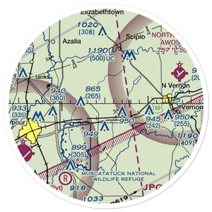 Aerobatic Practice Airport (45IN) VFR Sectional Sticker (20 mile)