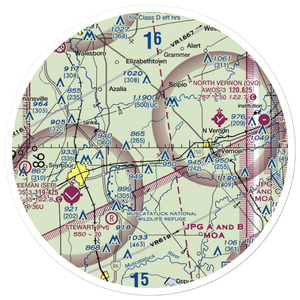 Aerobatic Practice Airport (45IN) VFR Sectional Sticker (30 mile)