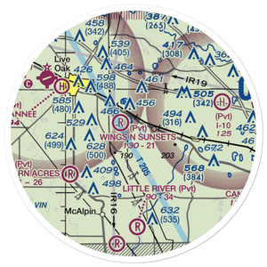 Moss Meadows Airport (45FL) VFR Sectional Sticker (20 mile)