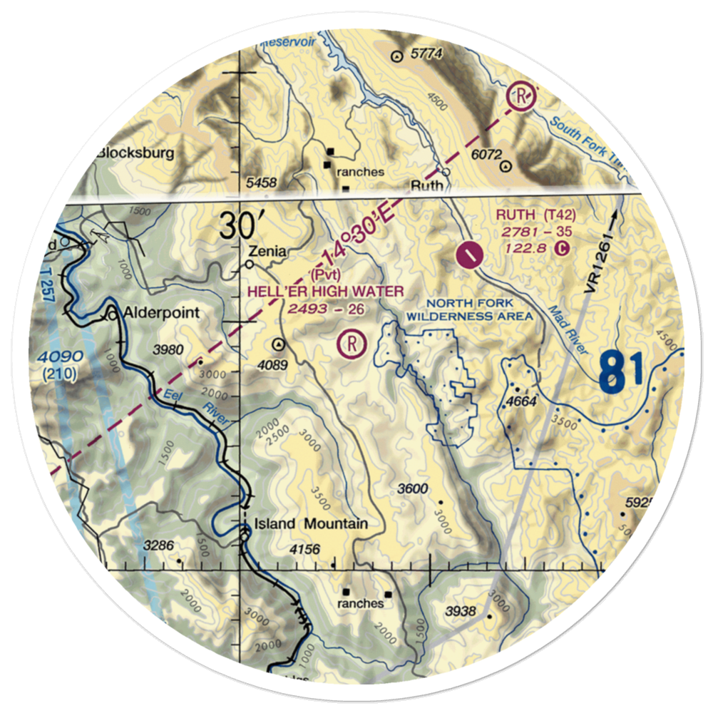 Hell'er High Water Airport (45CL) VFR Sectional Sticker (30 mile) 