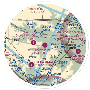 White Oak Airport (44TX) VFR Sectional Sticker (20 mile)