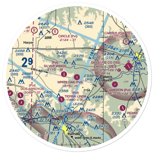 White Oak Airport (44TX) VFR Sectional Sticker (30 mile)