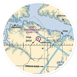 Fredericks Ranch Airport (44ND) VFR Sectional Sticker (20 mile)