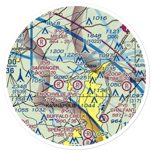 Broadway Airfield (44NC) VFR Sectional Sticker (20 mile)