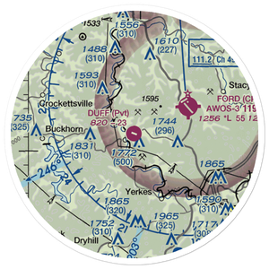 Duff Airport (44KY) VFR Sectional Sticker (20 mile)