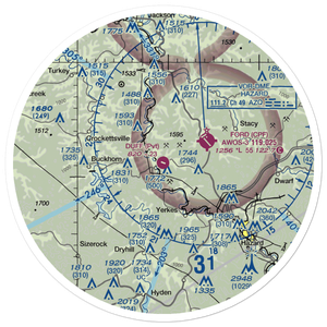Duff Airport (44KY) VFR Sectional Sticker (30 mile)