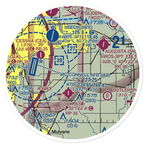Vankirk Airport (44KS) VFR Sectional Sticker (20 mile)