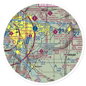 Vankirk Airport (44KS) VFR Sectional Sticker (30 mile)