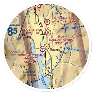 Boulder Creek Airstrip (44ID) VFR Sectional Sticker (20 mile)