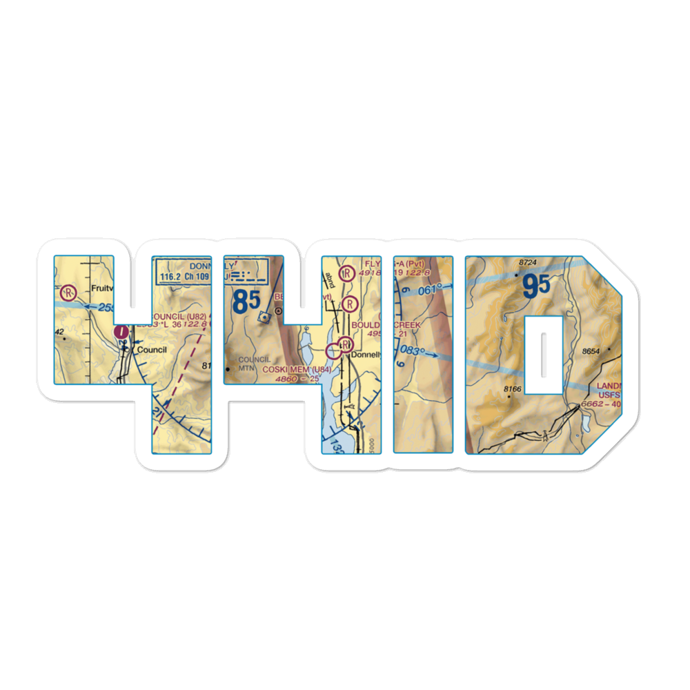 Boulder Creek Airstrip (44ID) VFR Sectional Sticker 