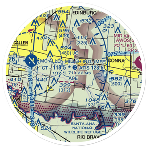 Mid-Valley Dusters Inc Airport (43TX) VFR Sectional Sticker (20 mile)