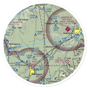 Roseanne Airport (43TN) VFR Sectional Sticker (30 mile)