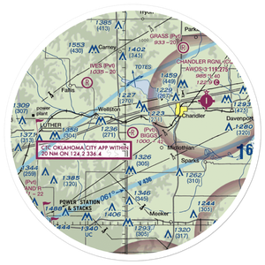Biggs Skypatch Airport (43OK) VFR Sectional Sticker (30 mile)