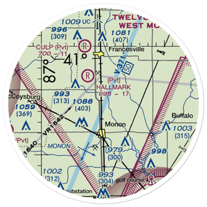 Gutwein Airport (72IN) VFR Sectional Sticker (20 mile)