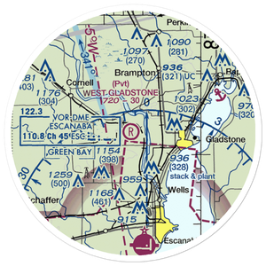 W Gladstone Airport (43MI) VFR Sectional Sticker (20 mile)