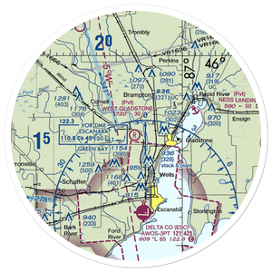 W Gladstone Airport (43MI) VFR Sectional Sticker (30 mile)