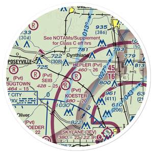 Hepler Airport (43IN) VFR Sectional Sticker (20 mile)