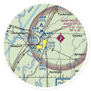 Haigwood Landing Strip (43AR) VFR Sectional Sticker (20 mile)
