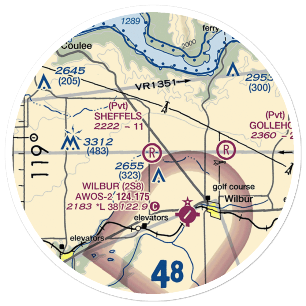 Sheffels Ranch Airport (42WA) VFR Sectional Sticker (20 mile) 