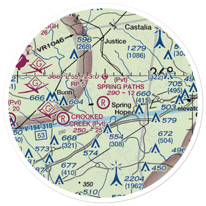Spring Paths Airport (42NC) VFR Sectional Sticker (20 mile)