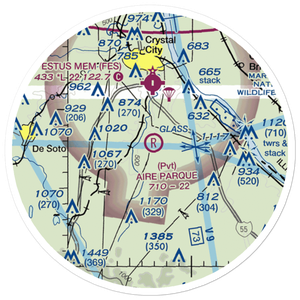 Aire Parque Airport (42MO) VFR Sectional Sticker (20 mile)