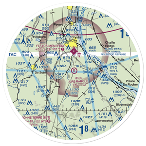 Aire Parque Airport (42MO) VFR Sectional Sticker (30 mile)