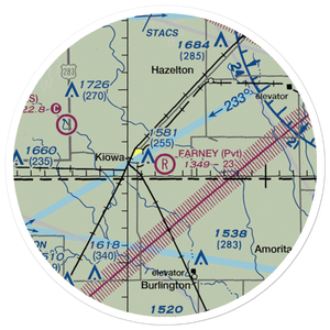 Farney Field Airport (42KS) VFR Sectional Sticker (20 mile)