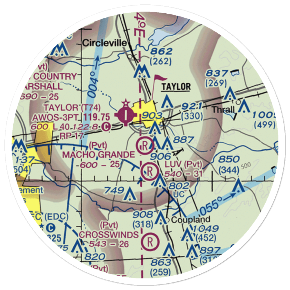 Macho Grande Airport (41XS) VFR Sectional Sticker (20 mile) 