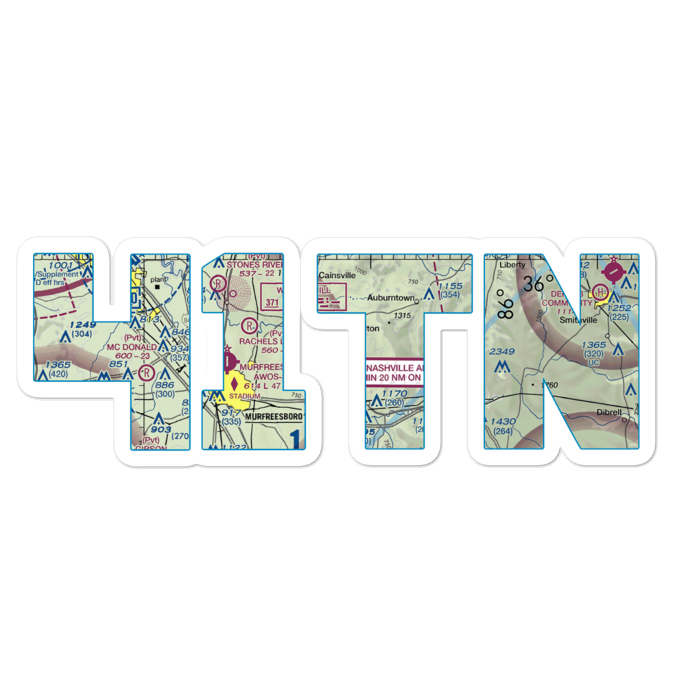 Stonewall Airpark (41TN) VFR Sectional Sticker 