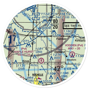 Alcock RLA Restricted Landing Area (41IL) VFR Sectional Sticker (20 mile)