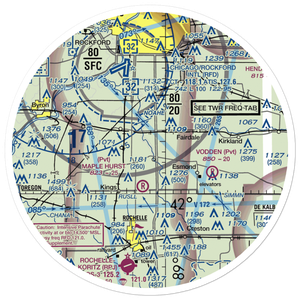 Alcock RLA Restricted Landing Area (41IL) VFR Sectional Sticker (30 mile)
