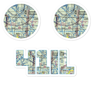 Alcock RLA Restricted Landing Area (41IL) VFR Sectional Sticker Pack