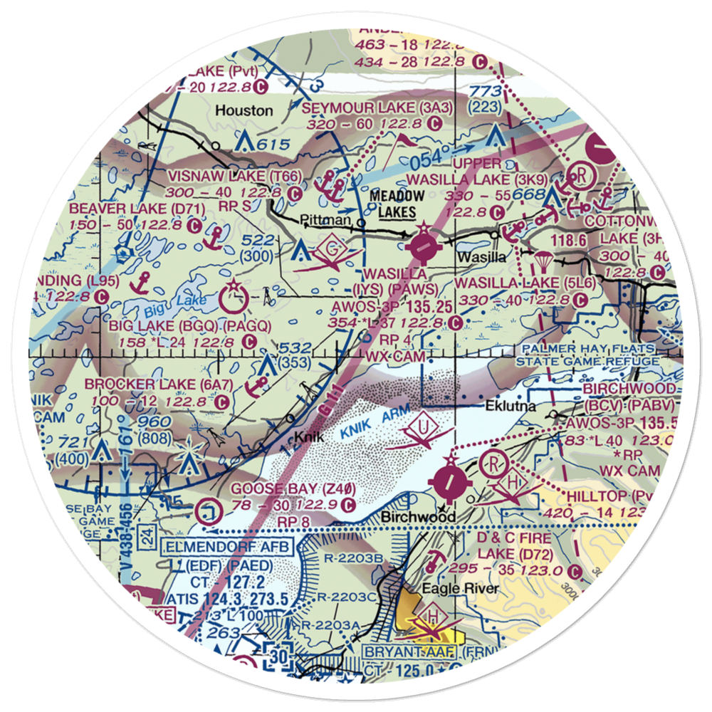 Settlers Bay Airstrip (41AK) VFR Sectional Sticker (30 mile) 