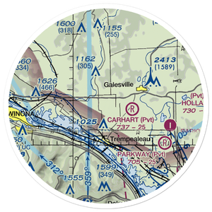 Schubert Airstrip (40WI) VFR Sectional Sticker (20 mile)