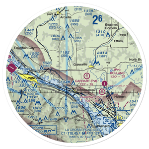 Schubert Airstrip (40WI) VFR Sectional Sticker (30 mile)