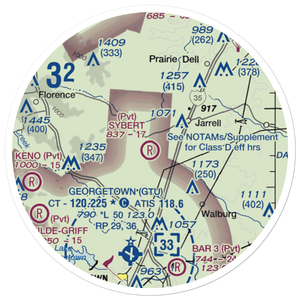 Sybert Farm Airport (40TE) VFR Sectional Sticker (20 mile)