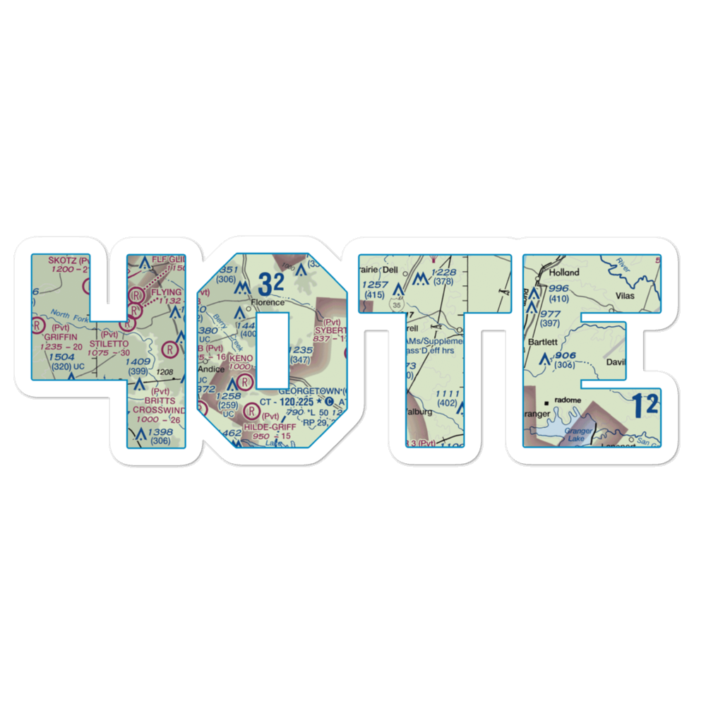 Sybert Farm Airport (40TE) VFR Sectional Sticker 