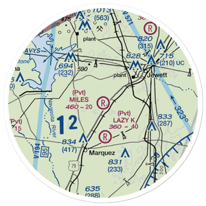 Miles Field (40TA) VFR Sectional Sticker (20 mile)