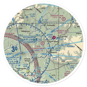 Eagles Mere Field Airport (40PN) VFR Sectional Sticker (30 mile)